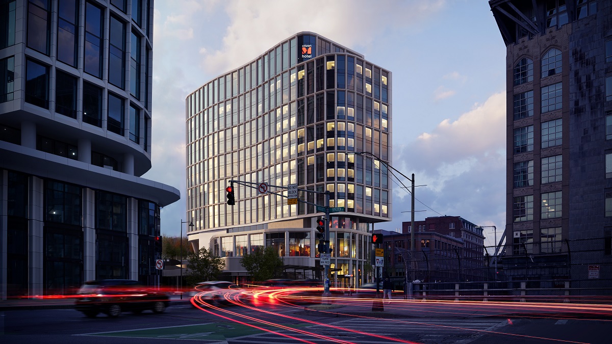 citizenM Boston Back Bay render of building