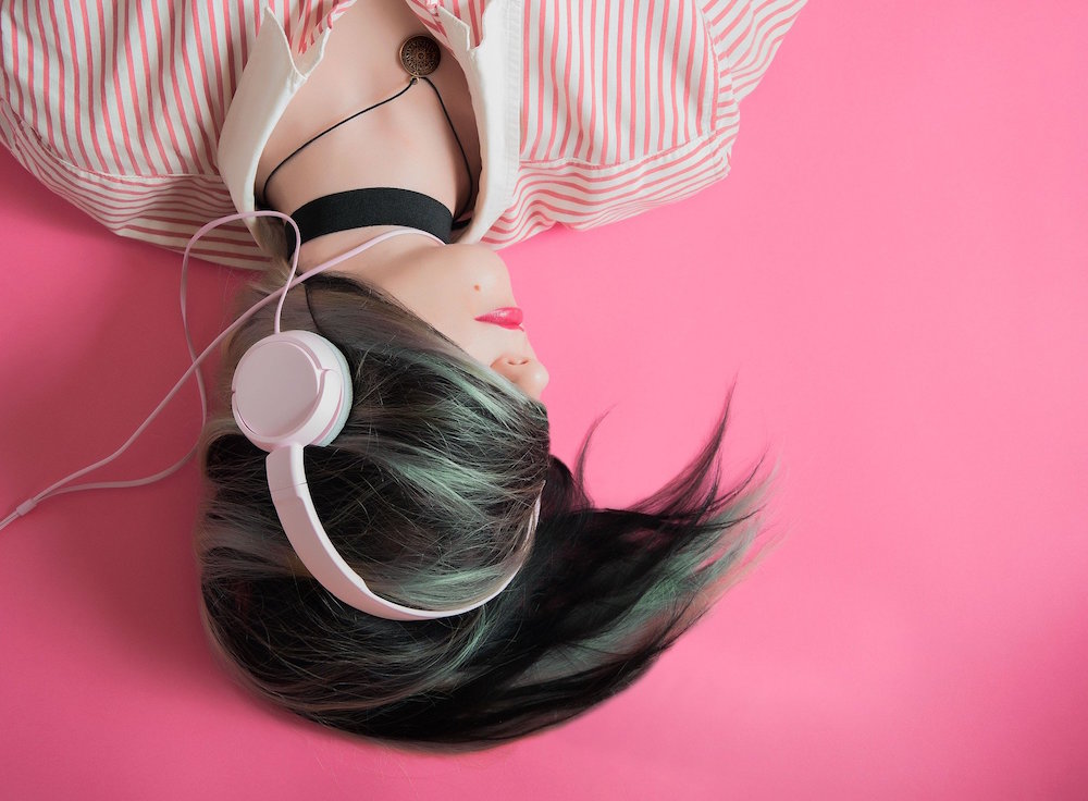 Girl listening to music