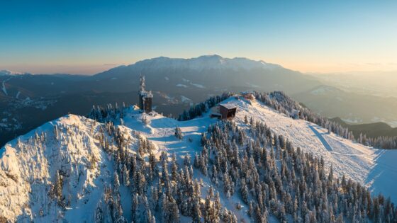 Aerial view of mountains in Romania