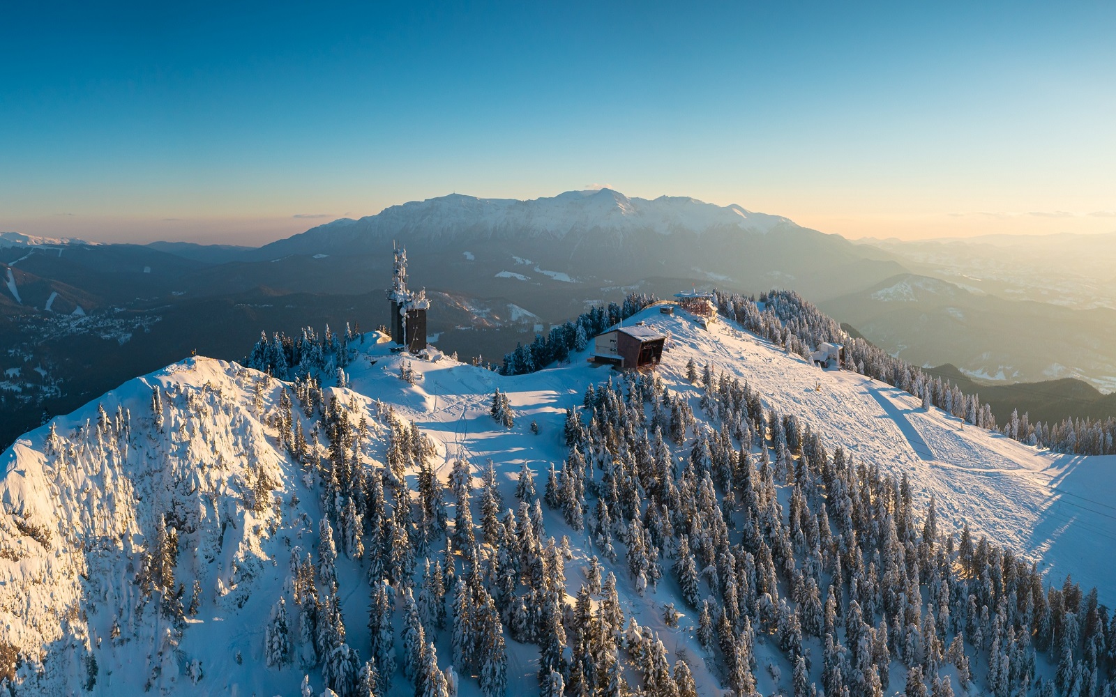 Aerial view of mountains in Romania