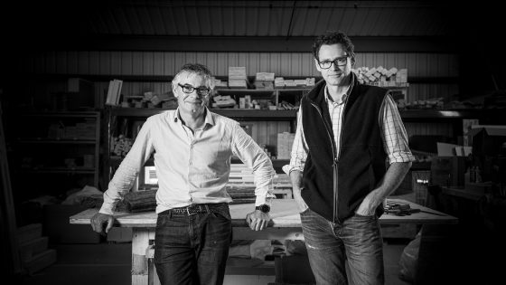 Naturalmat founders Mark Tremlett (l) and Peter Tindall (r) in the company’s Devon workshop.