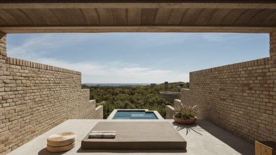 sundeck and swimming pool at Terrestre Mexico