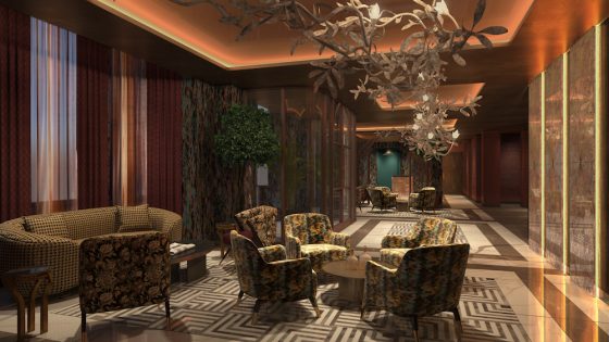 Render of Lobby inside The Other House Kensington