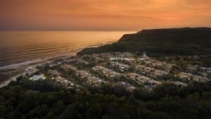 sunset over the Umana Bali Resort